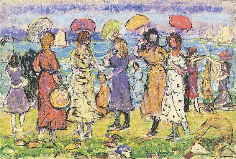 Maurice Prendergast Sunny Day at the Beach Spain oil painting art